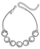 Inc International Concepts Silver-tone Crystal Link Choker Necklace, 11 + 4 Extender, Created For Macy's