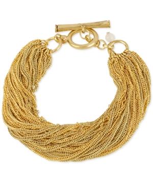 Kenneth Cole New York Bracelet, Gold-tone Multi-chain Toggle Bracelet