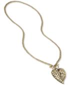 Betsey Johnson Gold-tone Long Heart Pendant Necklace