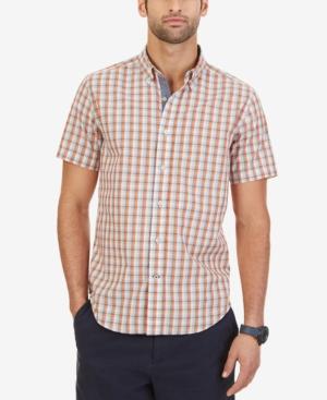 Nautica Men's Drift Plaid Button-down Short-sleeve Shirt