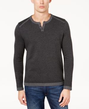 Alfani Men's Textured Two-tone Henley, Only At Macy's