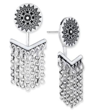 Silver-tone Fringe Earring Jackets