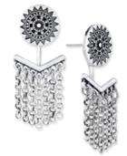 Silver-tone Fringe Earring Jackets
