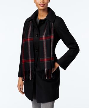 London Fog Walker Coat With Scarf