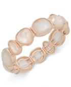 Charter Club Rose Gold-tone Glossy White Stone Stretch Bracelet, Only At Macy's
