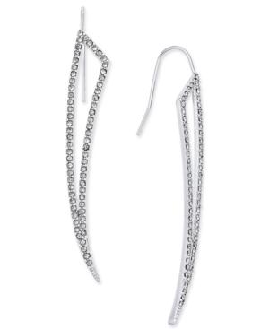 Inc International Concepts Silver-tone Pave Horn-shaped Drop Earrings, Only At Macy's