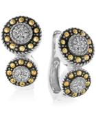 Effy Diamond Circle Earrings (1/10 Ct T.w.) In Sterling Silver And 18k Gold
