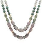Lonna & Lilly Gold-tone Multi-bead Double-row Necklace