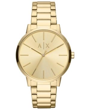 Ax Armani Exchange Men's Cayde Gold-tone Stainless Steel Bracelet Watch 42mm