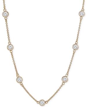Giani Bernini Cubic Zirconia Bezel-set Statement Necklace In 18k Gold-plated Sterling Silver, Only At Macy's