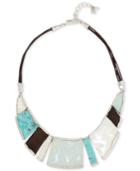 Robert Lee Morris Soho Multi-stone Leather Statement Necklace