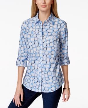 Charter Club Button-down Shirt, Dishes Print