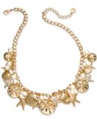 Charter Club Gold-tone Imitation Pearl Sea Motif Statement Necklace, Created For Macy's