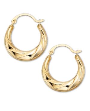 10k Gold Swirl Hoop Earrings