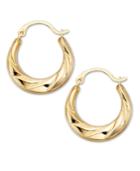 10k Gold Swirl Hoop Earrings