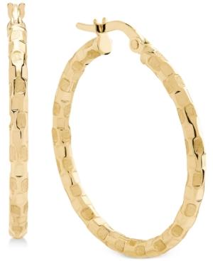 Patterned Hoop Earrings In 14k Gold