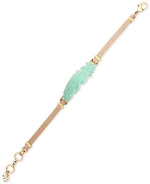 Lucky Brand Gold-tone Feather Flex Bracelet