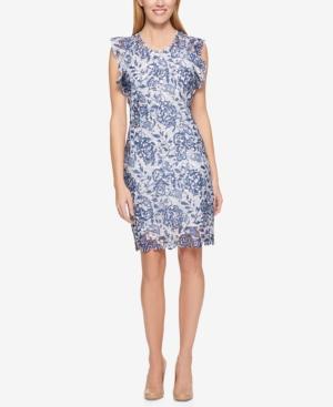 Tommy Hilfiger Lace Flutter-sleeve Dress, Created For Macy's