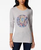 Lucky Brand Floral Hamsa Graphic T-shirt