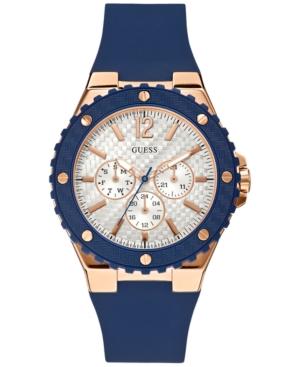 Guess Women's Blue Silicone Strap Watch 41mm U0452l3