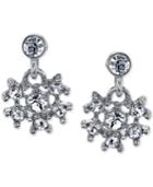 2028 Silver-tone Crystal Snowflake Drop Earrings
