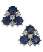 Charter Club Silver-tone Crystal & Stone Cluster Stud Earrings, Created For Macy's