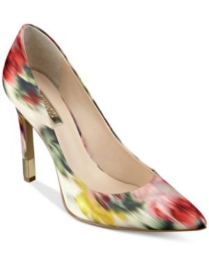 Guess Babbitta Pointed-toe Floral-print Pumps Women's Shoes