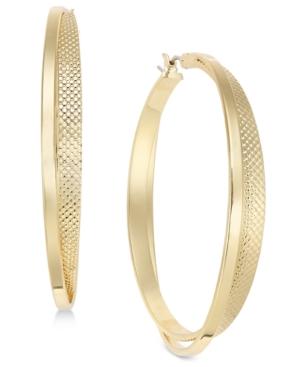 I.n.c. Gold-tone Textured Hoop Earrings, Created For Macy's