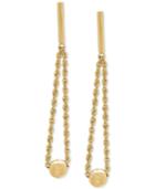 Bead & Rope Drop Earrings In 14k Gold, 1 3/8 Inches