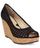 Adrienne Vittadini Carilena Peep-toe Platform Wedges Women's Shoes