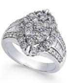 Diamond Marquise-style Cluster Ring (2 Ct. T.w.) In 14k White Gold