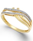 Diamond (1/10 Ct. T.w.) Double Bypass Ring In 10k Gold