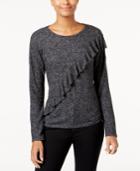Inc International Concepts Asymmetrical-ruffle Sweatshirt, Created For Macy's