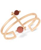 Lucky Brand Rose Gold-tone Painted Bead Openwork Cuff Bracelet