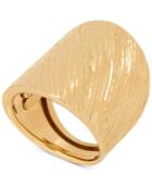 Textured Wide Band Statement Ring In 14k Gold