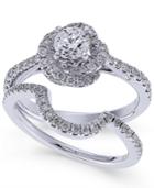 Diamond Knot Asymmetrical Bridal Set (1-1/8 Ct. T.w.) In 14k White Gold