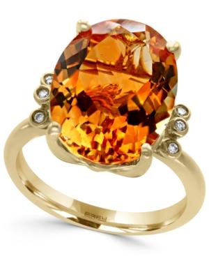 Effy Citrine (8 Ct. T.w.) And Diamond Accent Ring In 14k Gold