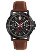 Ferrari Men's Turbo Brown Leather Strap Watch 42mm