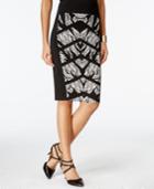 Thalia Sodi Printed Panel Scuba Skirt, Only At Macy's