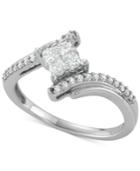 Diamond Swirl Ring (1/2 Ct. T.w.) In 14k White Gold