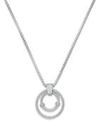 Diamond Double Circle Pendant Necklace (1/4 Ct. T.w.) In Sterling Silver