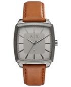 Ax Armani Exchange Men's Diamond Accent Brown Leather Strap Watch 40x40mm Ax2363