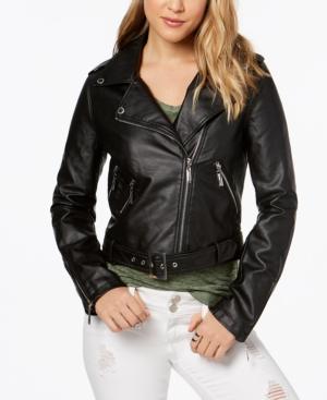 Jou Jou Faux-leather Asymmetrical Moto Jacket