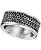 Calvin Klein Stainless Steel Black Swarovski Crystal Ring