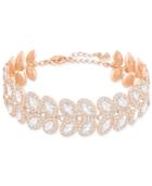 Swarovski Rose Gold-tone Crystal & Pave Link Bracelet