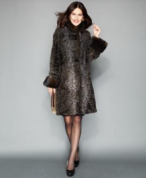 The Fur Vault Mink-fur-trimmed Persian Lamb Coat