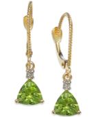 Peridot (2 Ct. T.w.) And Diamond Accent Drop Earrings In 14k Gold