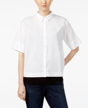 Eileen Fisher Organic Cotton-blend Elbow-sleeve Shirt