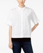 Eileen Fisher Organic Cotton-blend Elbow-sleeve Shirt