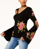 Anna Sui Loves Inc International Concepts Floral Jacquard Sweater, Created For Macy's
